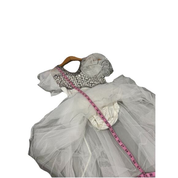 Vintage 1980’s Art Stone White Sequin Ballet Costume Leotard Dress Adult Medium - Picture 8 of 10